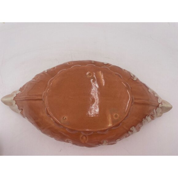 MCM Tan & White Ceramic Scalloped Edge Bowl - Picture 2 of 7